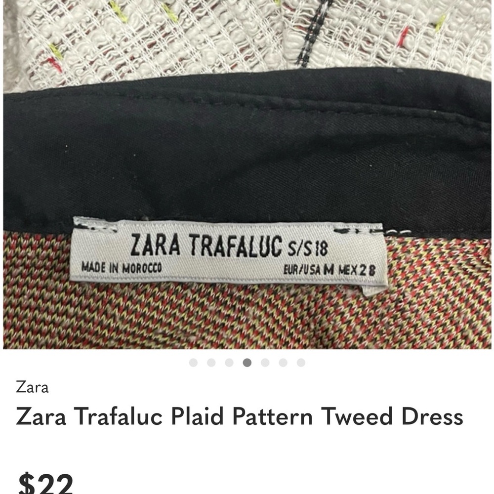 Zara Trafaluc Plaid Tweed Dress M - Picture 4 of 11
